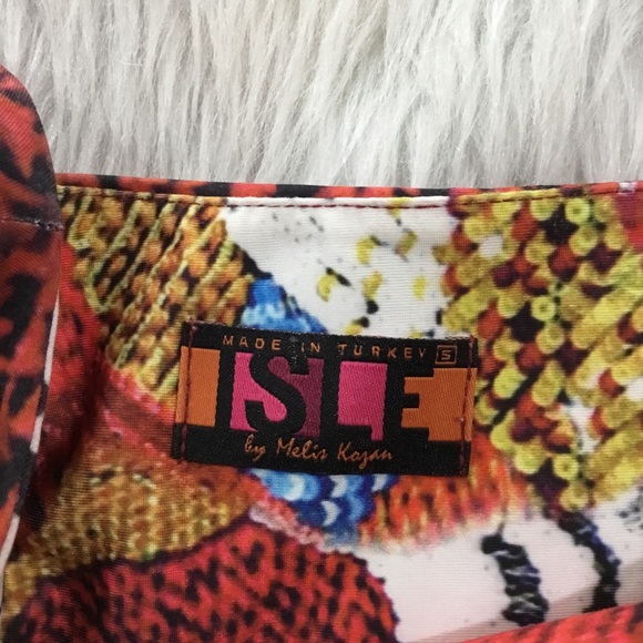 Isle Geometric orange dress - Picture 3 of 4